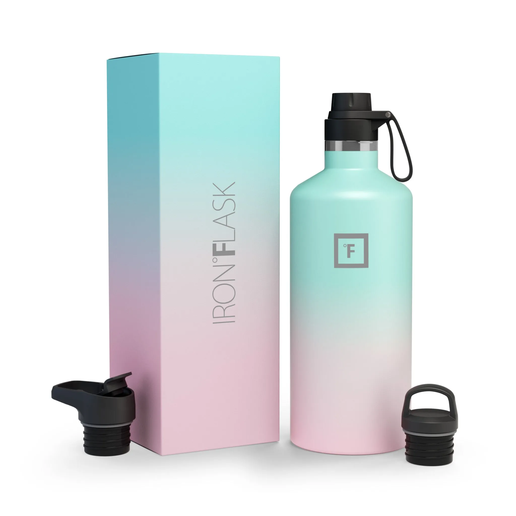 64 Oz Narrow Mouth Water Bottle with Spout Lid