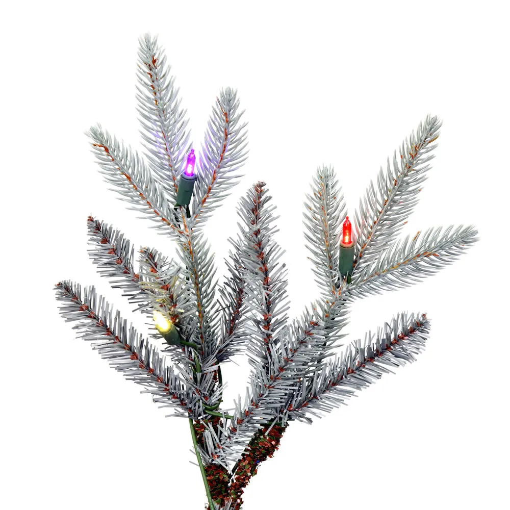 7.5' x 59" Douglas Blue Fir Artificial Christmas Tree Multi-colored Dura-Lit LED