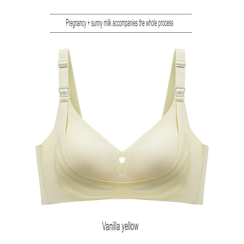 Adjustable top-button nursing bra during pregnancy, lactation, and postpartum, push-up bra without rims, large breasts, small breasts, maternity bra