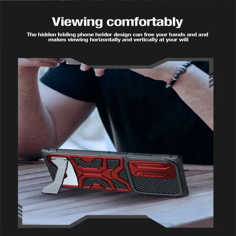 Military-Grade Shockproof Phone Case With Hidden Folding Bracket For Samsung Galaxy S23
