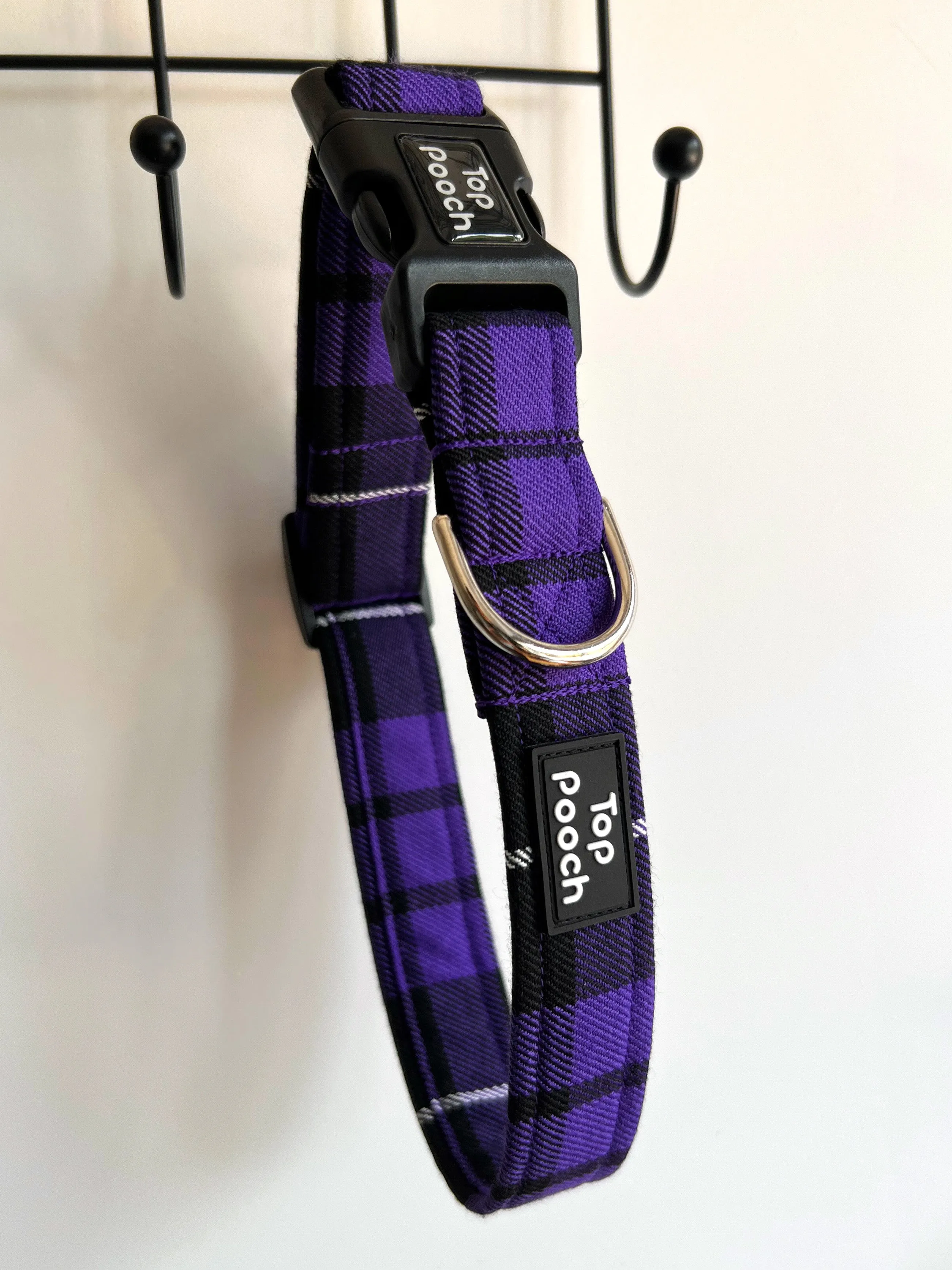 Purple Tartan Dog Collar