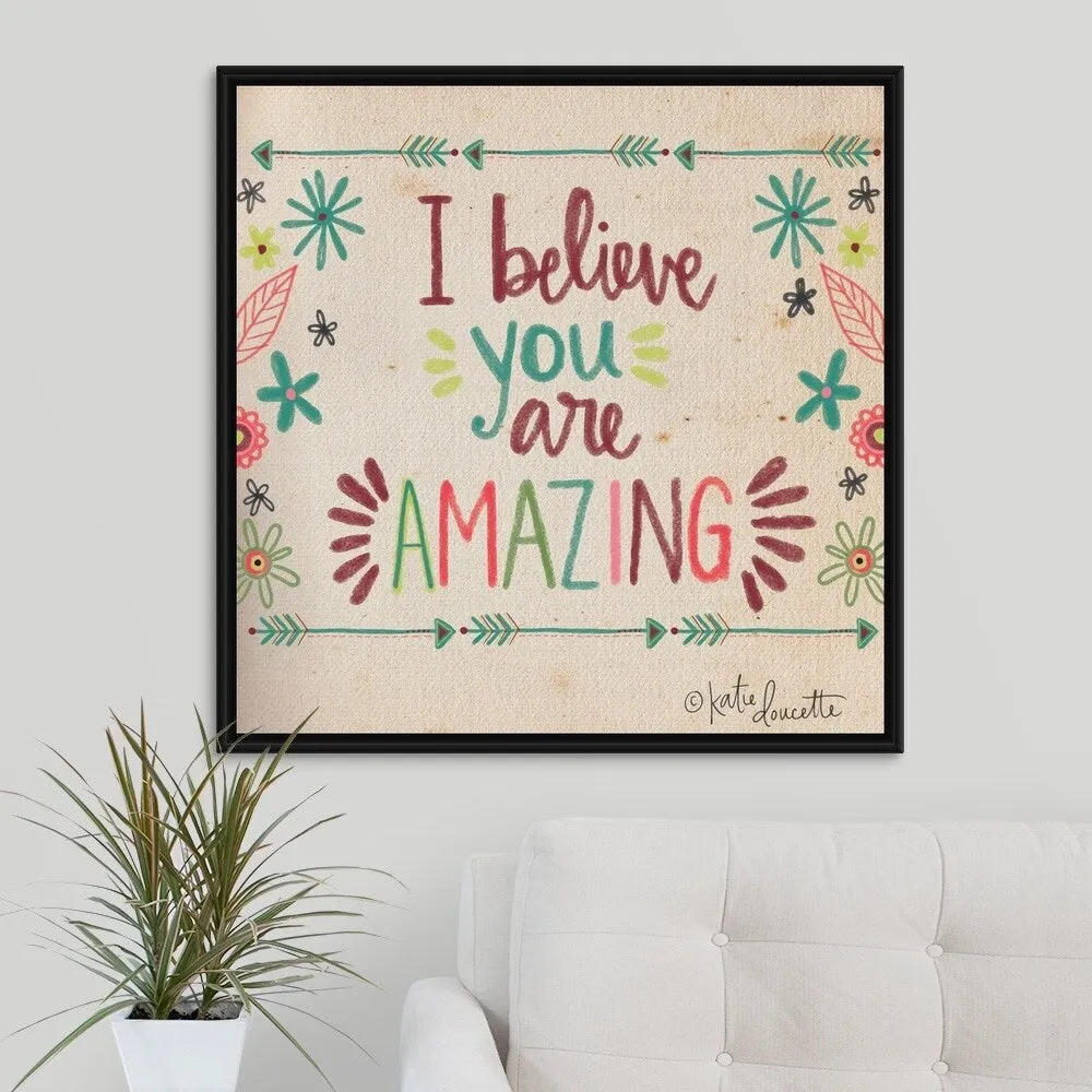"Amazing" Black Float Frame Canvas Art